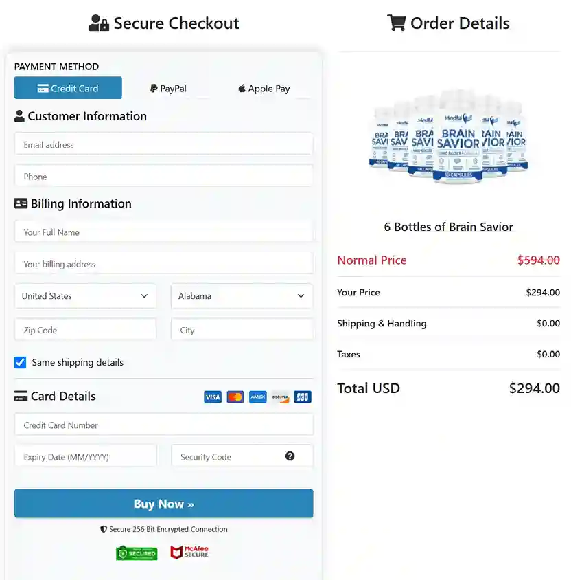 Brain Savior Brain Savior Order Page